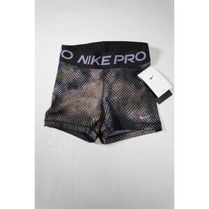NWT Women's Nike Black/Purple Spotted Size XS Nike Pro Spandex Shorts